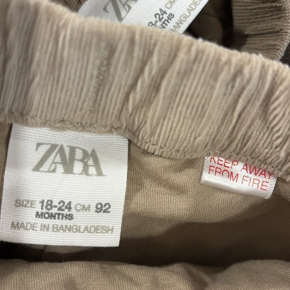 Zara kids / toddler pant lined corduroy jogger style pant bundle size 18-24 m - Picture 7 of 11